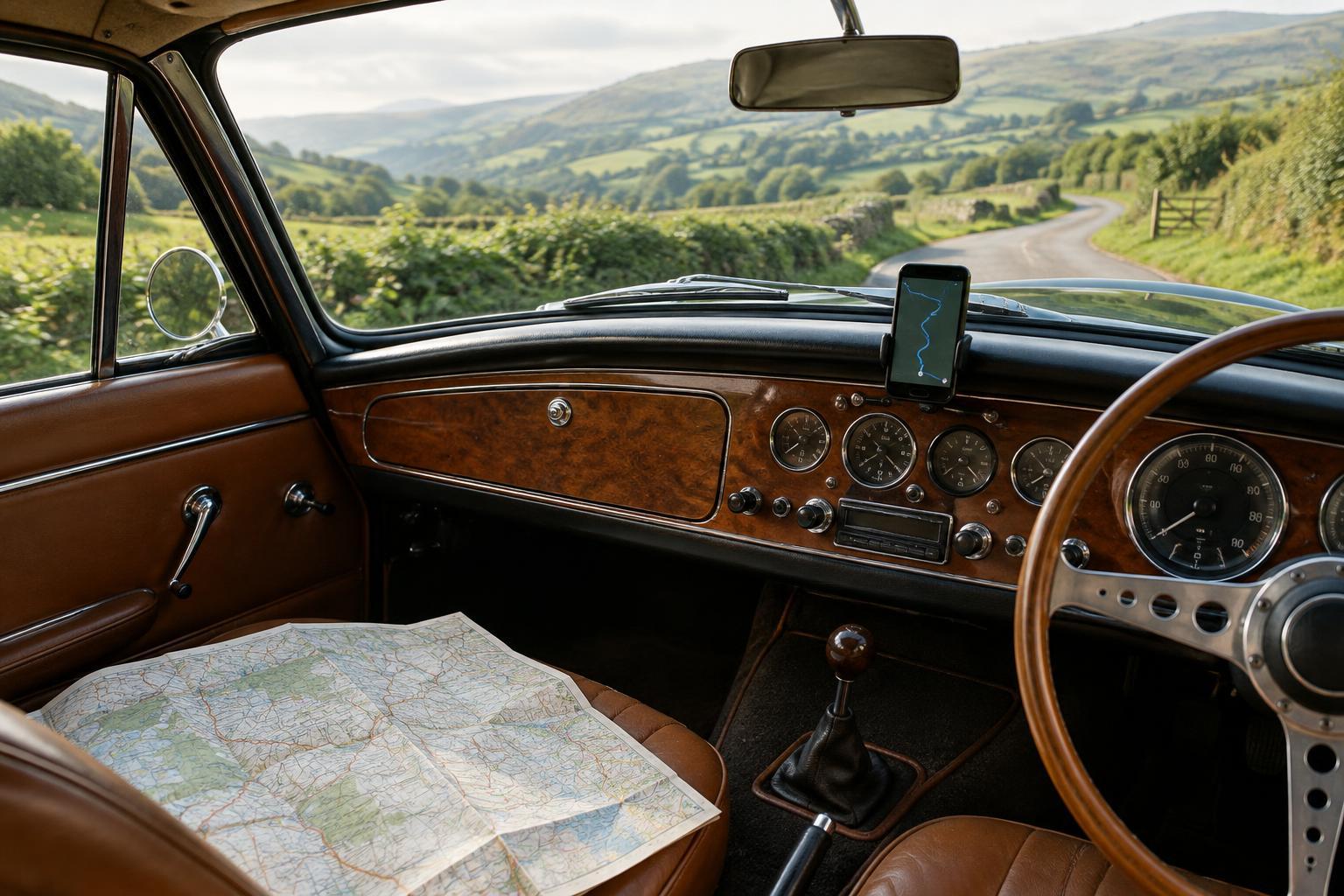 Paper Maps and Digital Navigation on a Classic-Car Drive